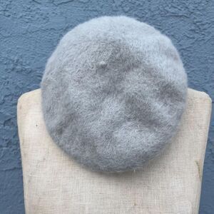 French Beret Cream in Gray Size Small Vintage hat coquette girl